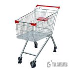 4 Wheels Steel Shopping Cart Trolley 100L for Supermarket Chrome Surface