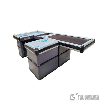 Iron Retail Check Out Counter , Cash Counter Table For Supermarket 1800×600×850mm Size